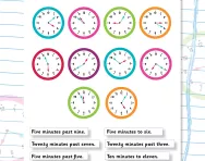Telling the time to the nearest 5 minutes: matching activity