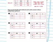 The multiplication grid method for big numbers worksheet