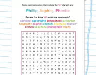 The ‘ph’ digraph worksheet