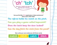 The ‘tch’ grapheme worksheet