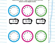 Understanding clock faces to the half hour worksheet
