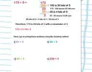 Using chunking to divide worksheet