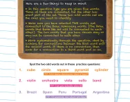 Verbal reasoning worksheet: Word sets practice