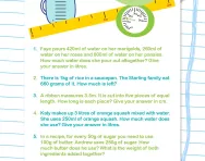 Word problems: measurement worksheet