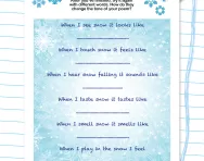 Write a poem about snow worksheet
