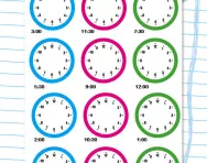 Writing time (hour and half hour) worksheet