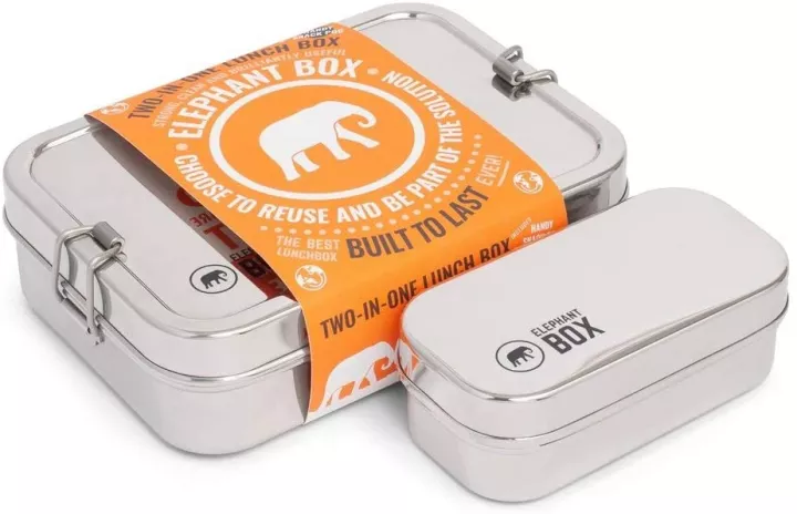 Elephant Box Two in One Stainless Steel Lunchbox