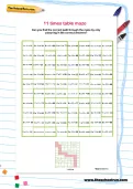 11 times table maze worksheet