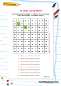 12 times table patterns worksheet
