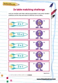 2 times table matching challenge worksheet