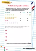 4 times table as repeated addition worksheet
