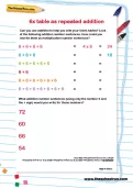 6 times table as repeated addition worksheet