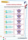 6 times table matching challenge worksheet