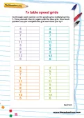 7 times table speed grids worksheet