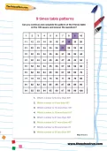 9 times table patterns worksheet