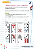Winter dominoes game: numbers 1-5
