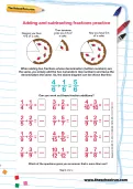 Adding and subtracting fractions practice worksheet
