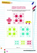 Adding and subtracting negative numbers puzzle