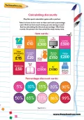 Calculating discounts worksheet