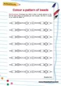 Colour a pattern of beads worksheet