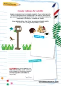 Create habitats for wildlife worksheet