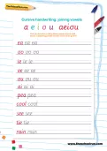 Joining vowels: handwriting practice worksheet
