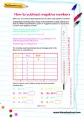 How to subtract negative numbers worksheet