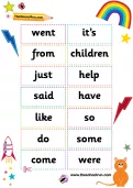 KS1 high-frequency words flashcards