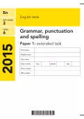 Key Stage 2 - 2015 LEVEL 6 English SATs Papers 