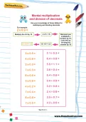 Mental multiplication and division of decimals