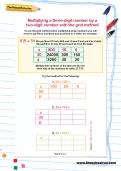 Multiplying a three-digit number by a two-digit number with the grid method