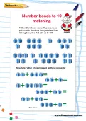 Number bonds to 10 matching worksheet
