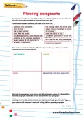 Planning paragraphs worksheet