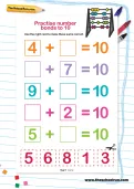 Practise number bonds to 10 worksheet