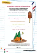 Punctuation: commas and semi-colons worksheet