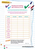 Reading and spelling high frequency words worksheet