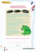 Reading comprehension: THE BOYS AND THE FROGS