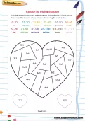 Printable worksheet with a heart to colour in