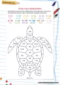 Colour the turtle using multiplication