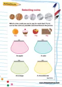 Selecting coins worksheet