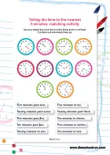 Telling the time to the nearest 5 minutes: matching activity