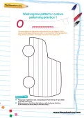 Washing line patterns cursive patterning practice worksheets