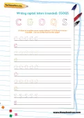 Handwriting worksheet: capital letters (rounded) C G O Q S