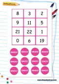 Year 1 mental maths bingo game