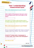 Year 1 Understanding Measurement Quiz