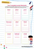 Year 2 exception words flashcards