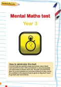 Year 3 mental maths test