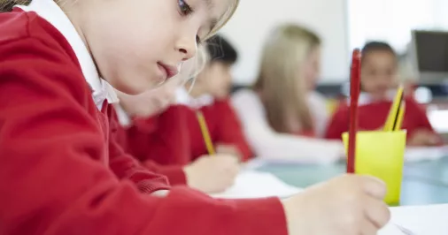 Child working in classroom