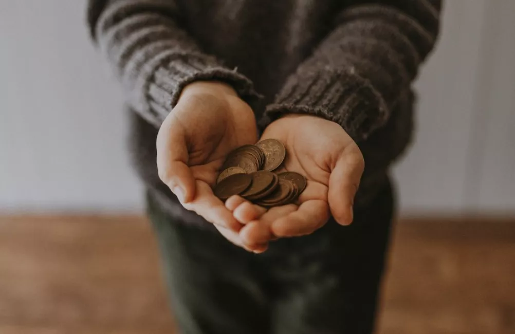 Child with money in hands