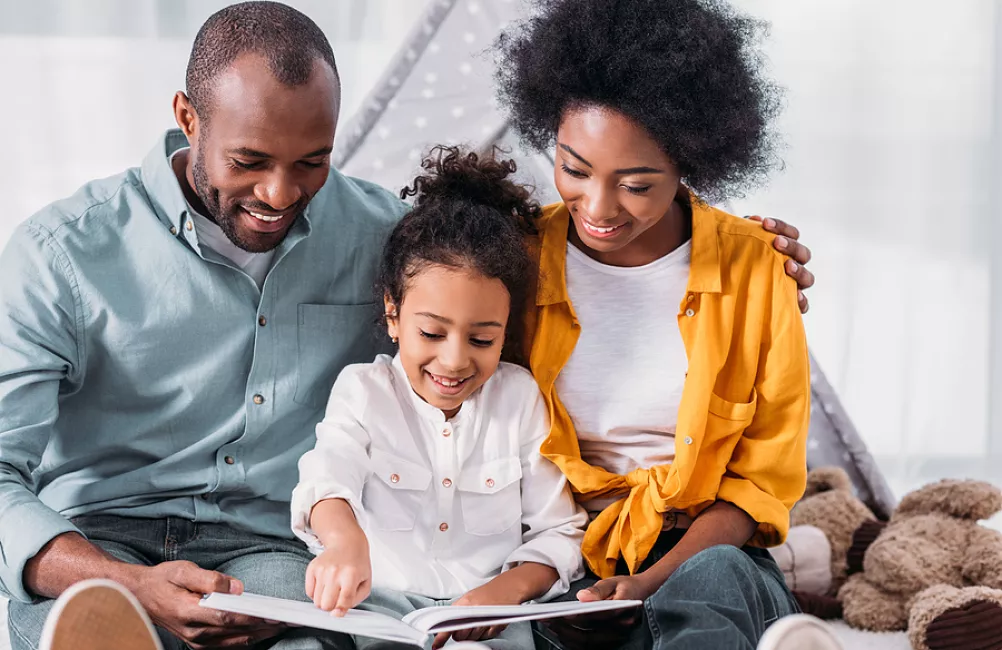 Family reading together